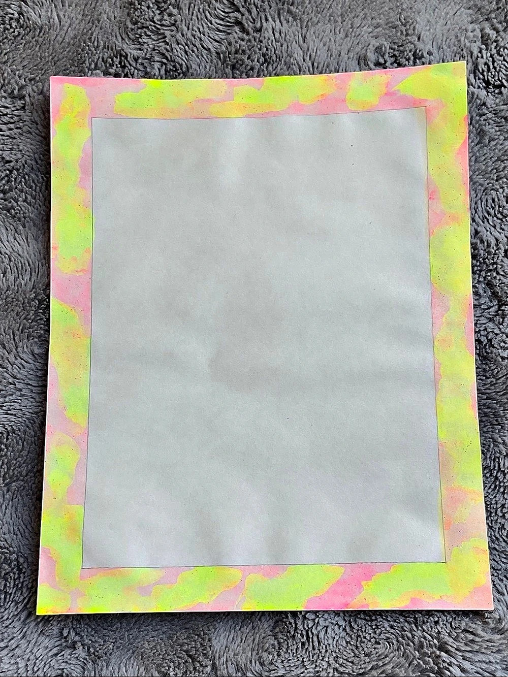 Colorful Hand-Painted Art Background Frame on paper